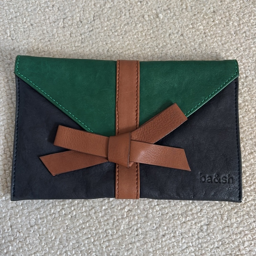 ba&sh Green and Navy Women's Clutch - Picture 2 of 4